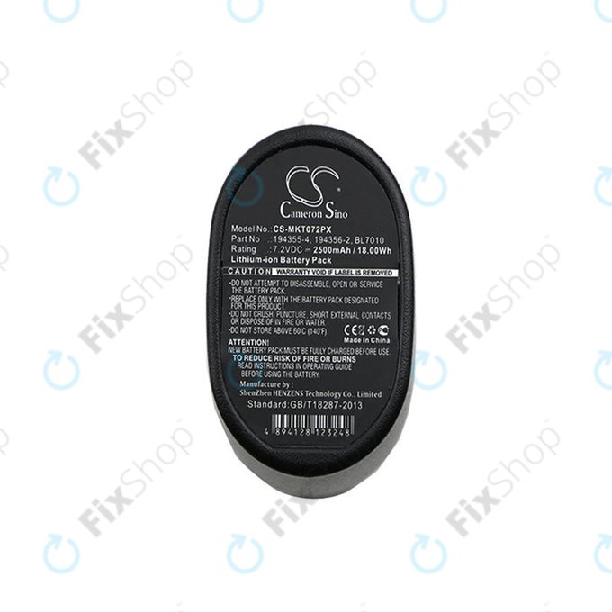 Batteria per Makita CL070, CL072, DF010, TD020, TD021, TD022, 194355-4, Li-Ion, 2500mAh, 7.2V, HQ