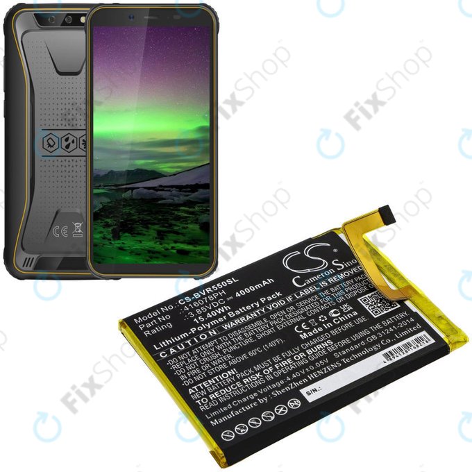Batteria per Blackview BV5500, 416078PH, Li-Pol, 3.85V, 4000mAh, HQ