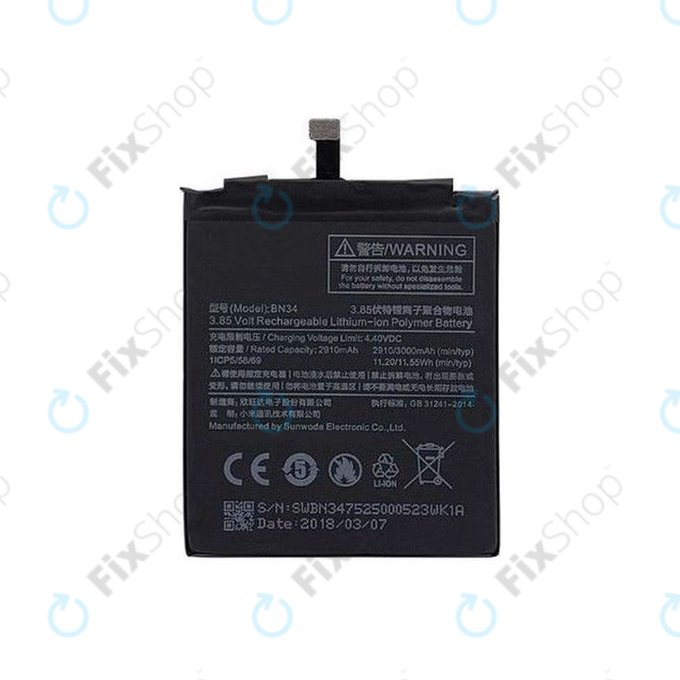Batteria per Xiaomi Redmi 5A, BN34, 3000mAh