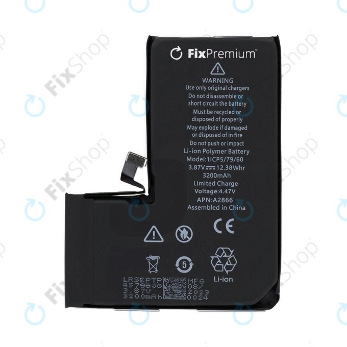 Batteria per iPhone 14 Pro, A2866, 3200mAh, FixPremium