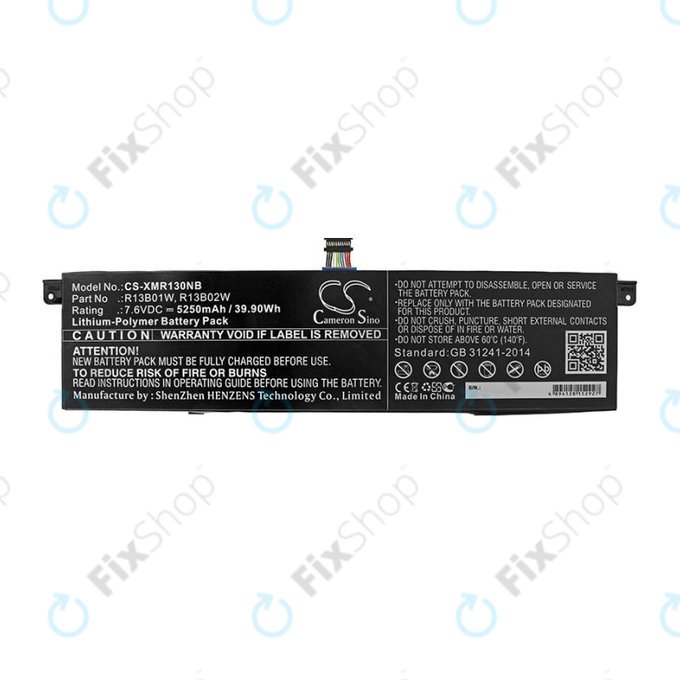 Batteria per Xiaomi Inchmi Aair 13.3, Xiaomi Mi Notebook Air 13.3 2018, R13B01W, Li-Pol, 5250mAh, 7.6V, HQ