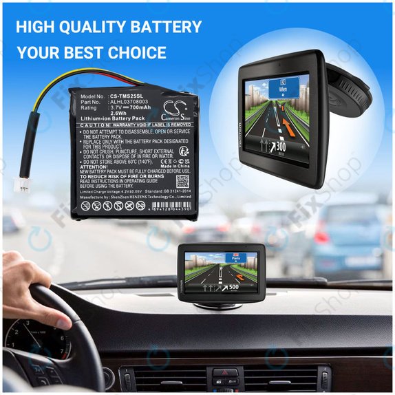 Batteria per TomTom Star 20, ALHL03708003, Li-Ion, 700mAh, 3.7V, HQ