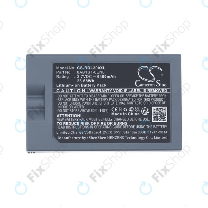 Batteria per Ring Video Doorbell 2, 3, 4, 8AB1S7-0EN0, Li-Ion, 6400mAh, 3.7V, HQ