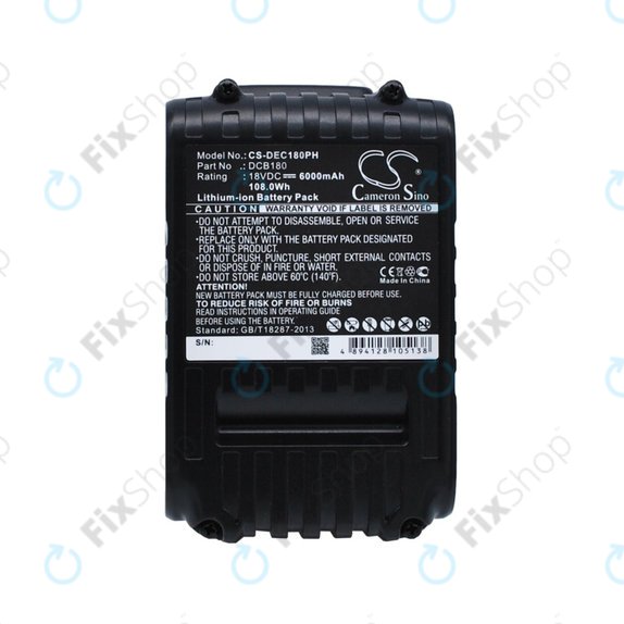 Batteria per Dewalt CL-series, DC-series, DCB18x / DCB20x, Li-Ion, 6000mAh, HQ