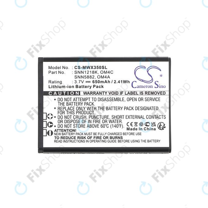 Batteria per Motorola Gleam +, OM4A, OM4C, Li-Ion, 3.7V, 650mAh, HQ