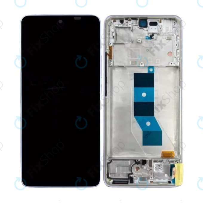 Schermo per Xiaomi Poco M7 Pro 5G, Purple, Vetro touch con cornice, 5600080O17P00, Genuine Service Pack