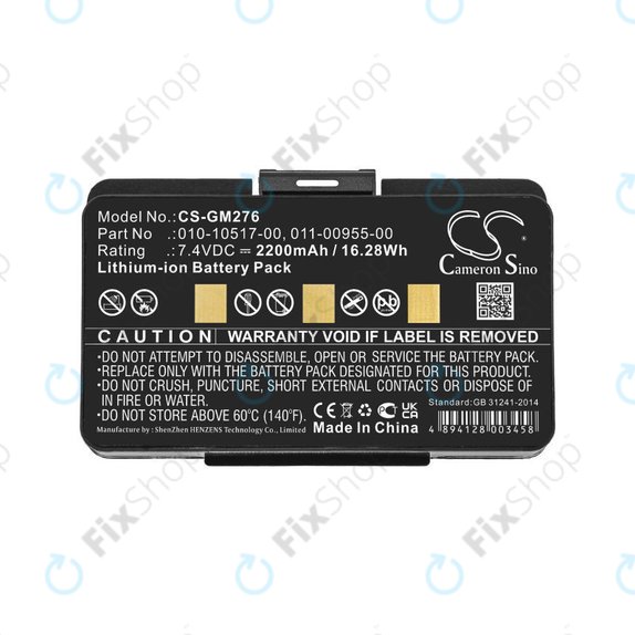 Batteria per Garmin GPSMAP 276, 296, 376, 378, 478, 495, 010-10517-00, Li-Ion, 2200mAh, 7.4V, HQ