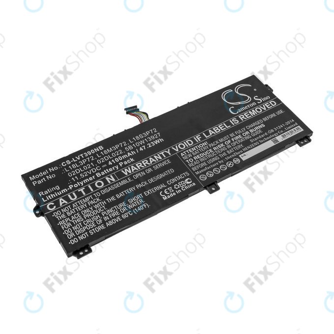 Batteria per Lenovo ThinkPad X390, Yoga X390, 02DL021, Li-Pol, 4100mAh, 11.52V, HQ