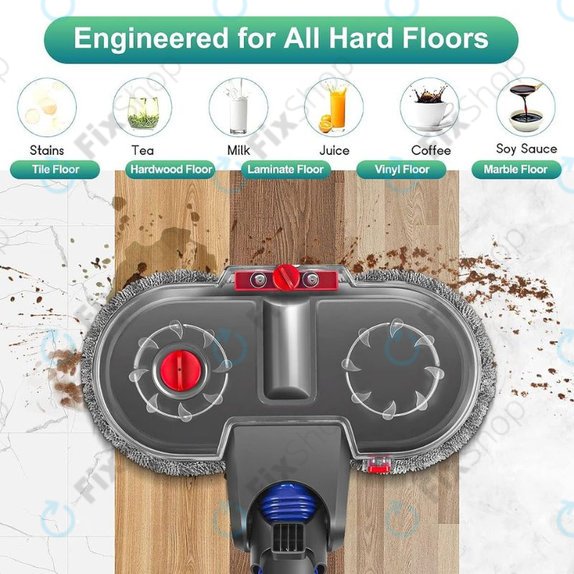 Testa mop elettrica con serbatoio d'acqua per Dyson seriess V, Outsize