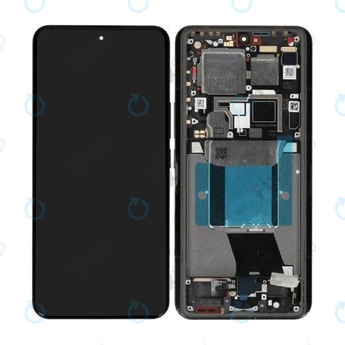 Schermo per Xiaomi 14 Ultra, Black, Vetro touch con cornice, 56000500N100, Genuine Service Pack