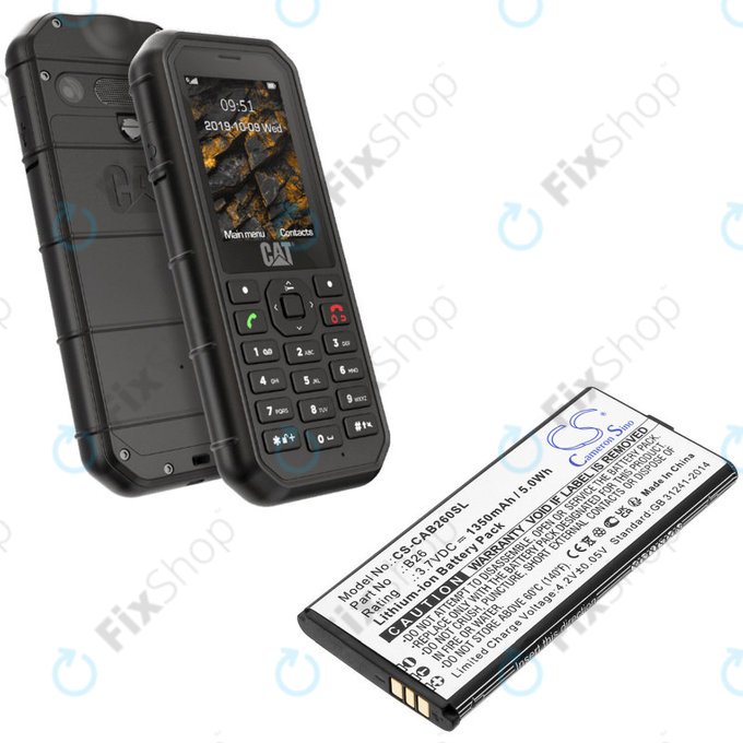 Batteria per Cat B26, B26, Li-Ion, 3.7V, 1350mAh, HQ