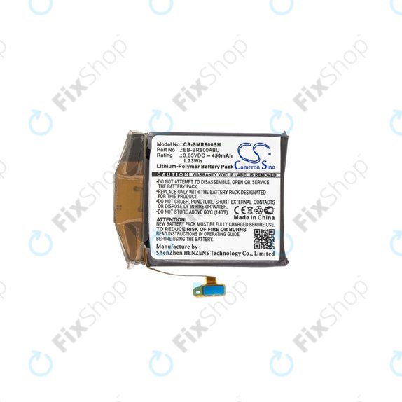 Batteria per Samsung Galaxy Watch 46mm R800, 450mAh, Li-Pol, 3.85 V, EB-BR800ABU, HQ