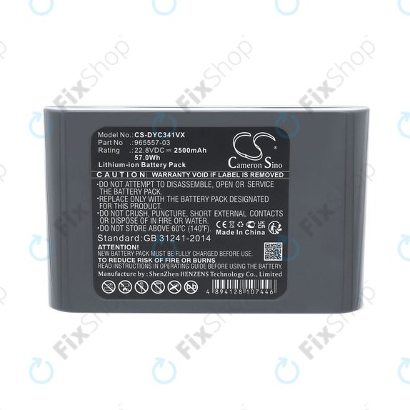 Batteria per Dyson DC31, DC34 DC35 DC44 DC56 965557-03, Li-Ion, 2500mAh, 22.8V, HQ