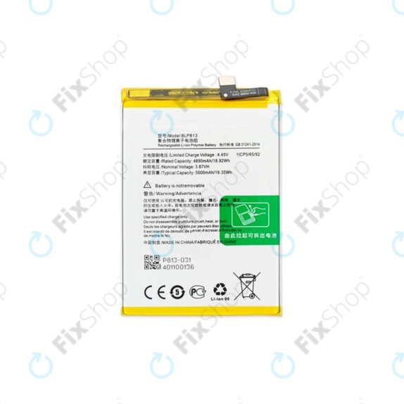 Batteria per OnePlus Nord CE 3 Lite, BLP813, 5000mAh