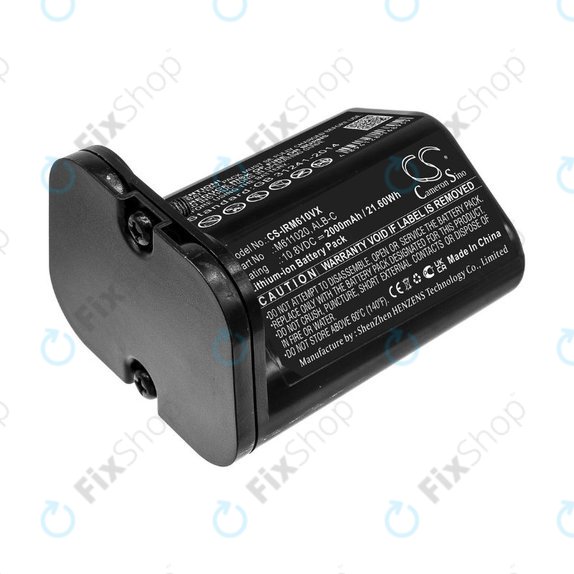 Batteria per iRobot Braava jet m6, ALB-C, M611020, Li-Ion, 2000mAh, 10.8V, HQ