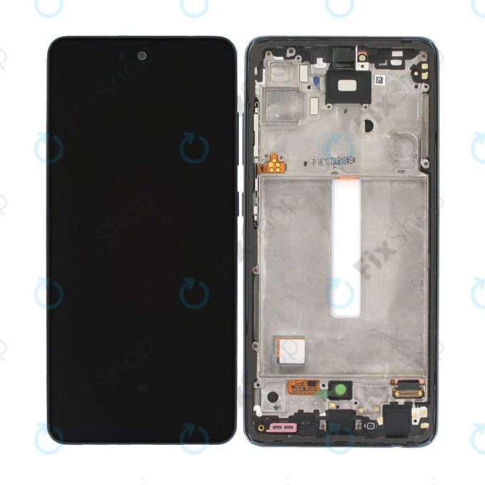 Schermo per Samsung A52 A525F, A526B, Awesome Black, Vetro touch con cornice, GH82-25524A, GH82-25526A, GH82-25754A, GH82-25602A, Genuine Service Pack