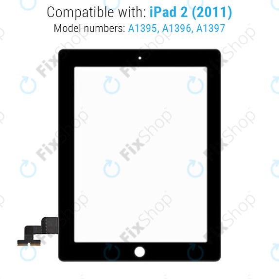 Vetro touch per iPad 2, Black