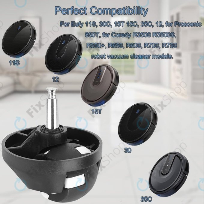Ruota anteriore per Eufy Robovac serie, Black