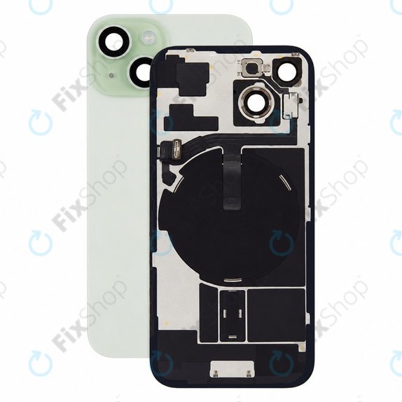 Vetro scocca posteriore per iPhone 15, Green, Pulled A