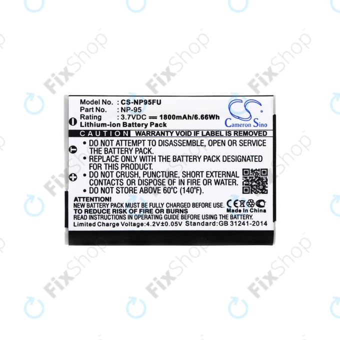 Batteria per Fujifilm FinePix F30, Ricoh GXR, DB-90, Li-Ion, 1800mAh, 3.7V, HQ