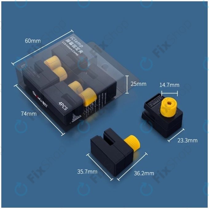 Morsetto in plastica con rivestimento in gomma, apertura 12mm, 4pcs, QianLi iClamp 2.0