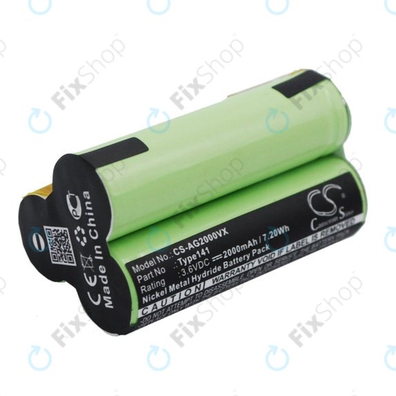 Batteria per AEG Electrolux Junior 2.0, Type141, Ni-MH, 2000mAh, 3.6V, HQ