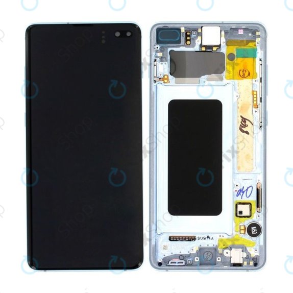 Schermo per Samsung S10 Plus G975F, Prism Blue, Vetro touch con cornice, GH82-18849C, GH82-18834C, Genuine Service Pack