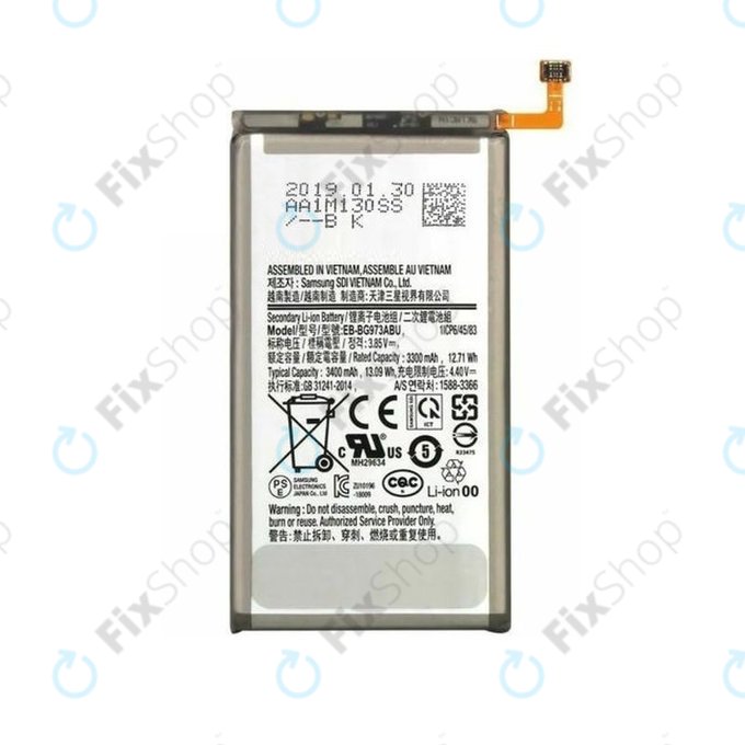 Batteria per Samsung S10 G973F, EB-BG973ABU, 3400mAh