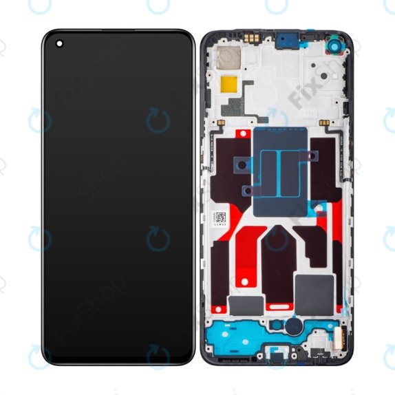 Schermo per Realme GT Master 5G, Black, Vetro touch con cornice, 4908139, Genuine Service Pack