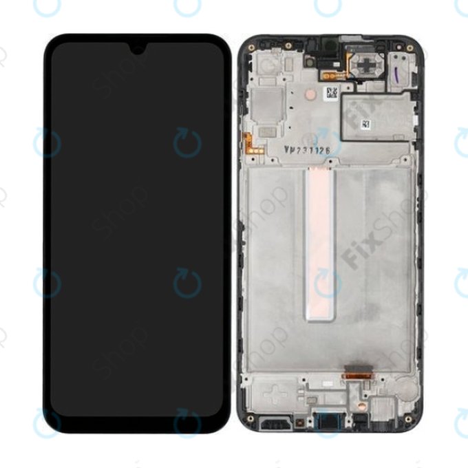 Schermo per Samsung A25 A256B, Black, Vetro touch con cornice, GH82-33214A, Genuine Service Pack