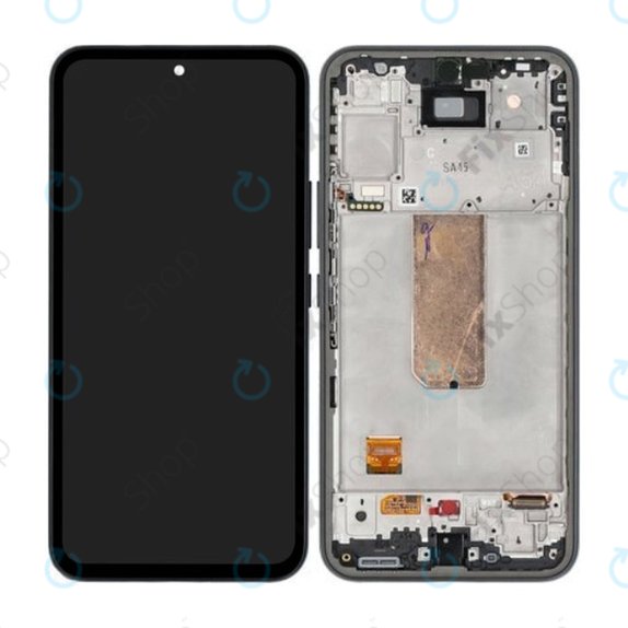 Schermo per Samsung A54 5G A546B, Black, Vetro touch con cornice, GH82-31231A, GH82-31232A, Genuine Service Pack