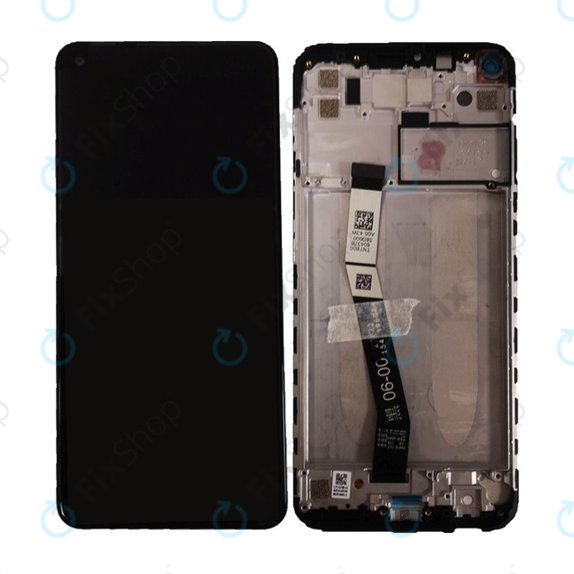 Schermo per Xiaomi Redmi Note 9, Midnight Grey, Vetro touch con cornice, 560003J15S00, 560009J15S00, Genuine Service Pack