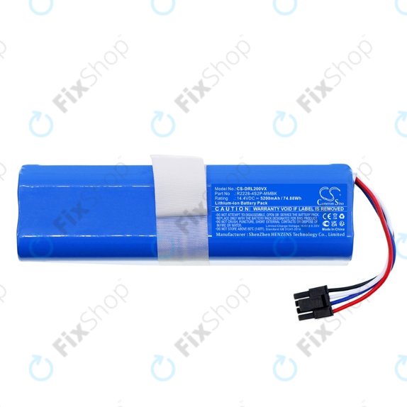 Batteria per Xiaomi Dreame Bot L10s Ultra Gen2, P2150-4S2P-KLYEV, R2228-4S2P-mmBK, Li-Ion, 5200mAh, 14.4V, HQ