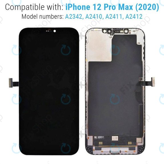 Schermo Hard OLED per iPhone 12 Pro Max, Vetro touch con cornice, FixPremium