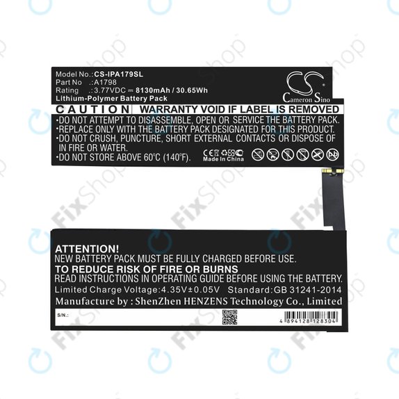 Batteria A1798 per Apple iPad Pro 10.5" (2017), 8130mAh, HQ