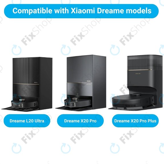 Set di ricambio per Xiaomi Dreame L20 Ultra, X20 Pro, X20 Plus (1x spazzola principale, 2x filtro, 2x spazzola laterale - Black, 4x panno lavapavimenti, 2x sacchetto raccoglipolvere)