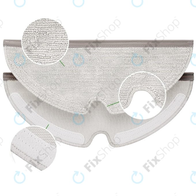 Set di ricambi per Xiaomi Roborock Q7+, Q7 Max, Q7 Max+ (1x spazzola principale, 2x filtro, 2x spazzola laterale - White, 2x panno mop, 2x sacchetto polvere)