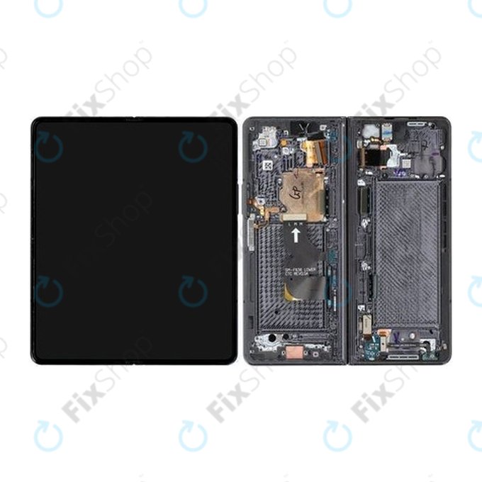 Schermo per Samsung Z Fold 4 F936B, Phantom Black, Vetro touch con cornice, GH82-29461A, GH82-29462A, Genuine Service Pack