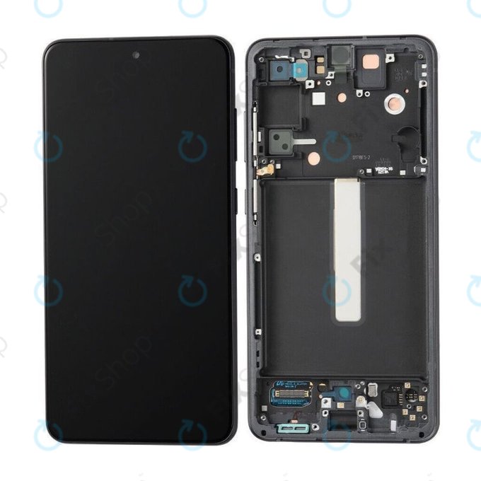 Schermo OLED per Samsung S21 FE G990B, Black, Vetro touch con cornice
