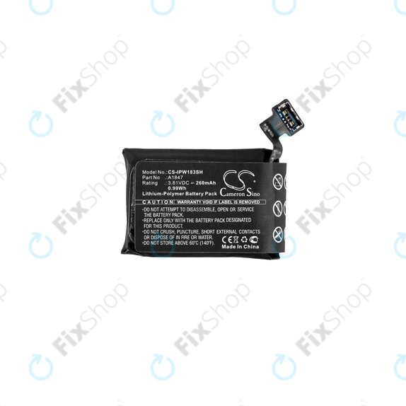 Batteria per Apple Watch 3 38 mm, 260mAh, GPS Version, Li-Pol, 3.81 V, A1847, HQ