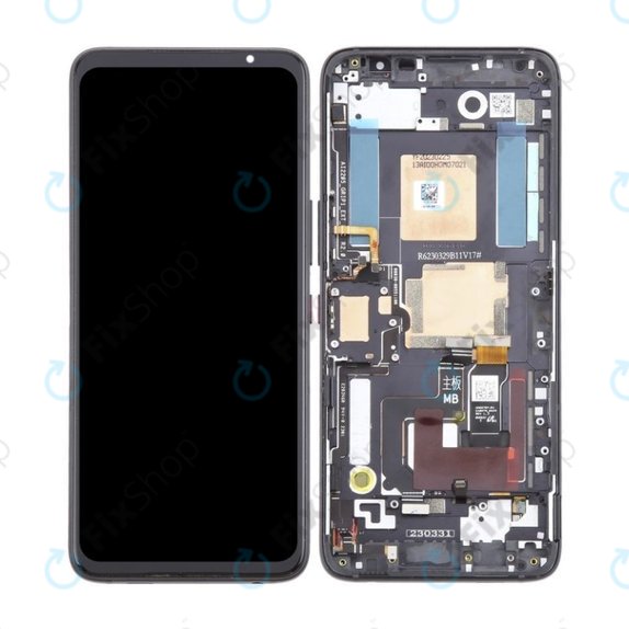 Schermo OLED per Asus ROG Phone 7 AI2205_C, Phantom Black, Vetro touch con cornice