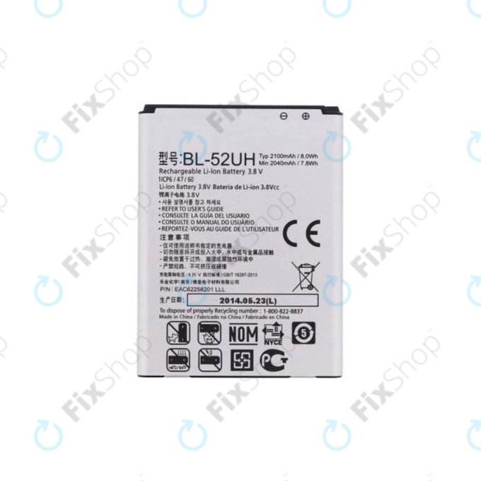 Batteria per LG L70 D320N, Spirit H440, L65 D280, BL-52UH, 2100mAh