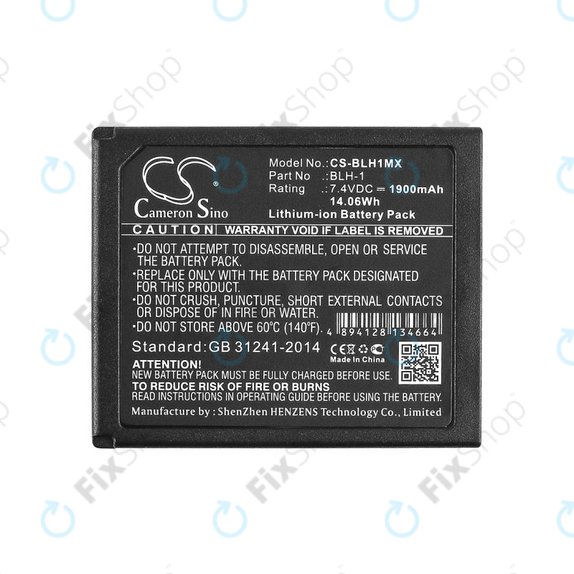 Batteria per Olympus EM1, BLH-1, Li-Ion, 1900mAh, 7.4V, HQ