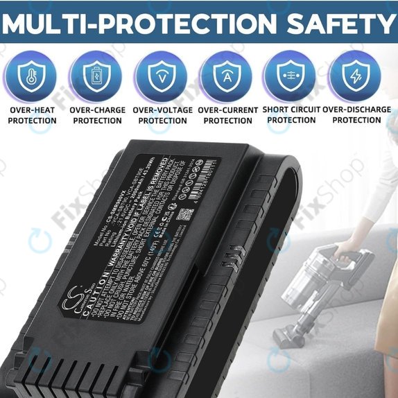 Batteria per Samsung Jet 75, 75 Multi, 75 Premium, VS70, 90, VS9000, 2000mAh