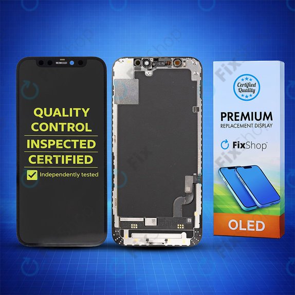 Schermo Hard OLED per iPhone 12 Mini, Vetro touch con cornice, FixPremium