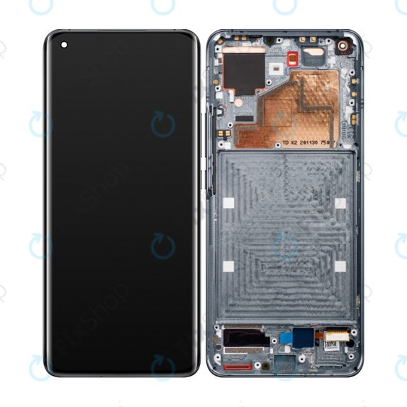 Schermo OLED per Xiaomi Mi 11 M2011K2G, Midnight Gray, Vetro touch con cornice