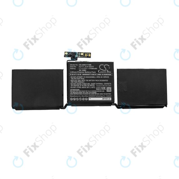 Batteria A2171 per MacBook Pro 13" A2159 (2019), A2289 (2020), A2338 (2020), 5100mAh, HQ