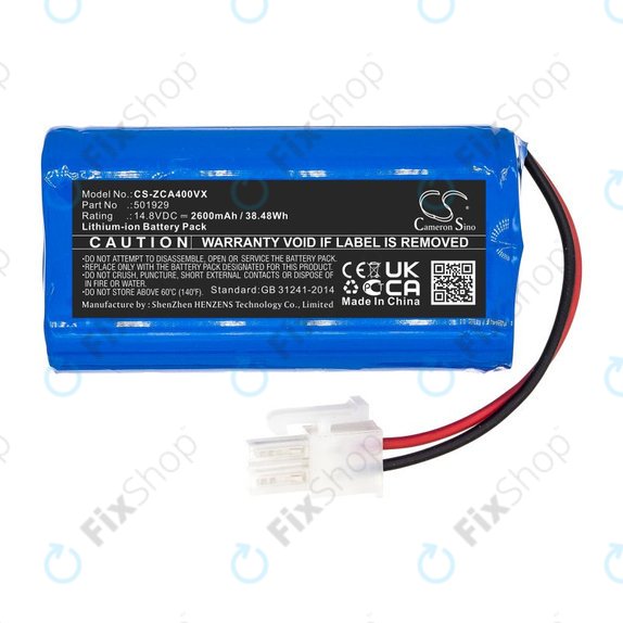 Batteria per Concept VR2000, Zaco A4s A6 A8s A9s 501929, Li-Ion, 2600mAh, 14.8V, HQ