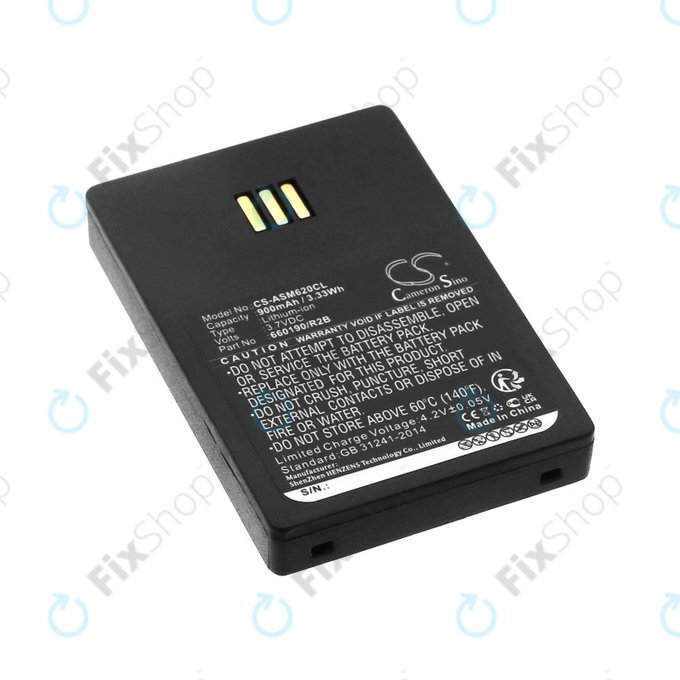 Batteria per Siemens Openstage WL3, Ascom, Aastra, Innovaphone, 660190/R2B, Li-Ion, 900mAh, 3.7V, HQ