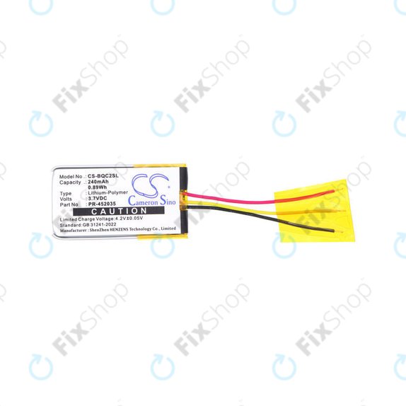 Batteria per Bose QC20, PR-452035, Li-Pol, 240mAh, 3.7V, HQ